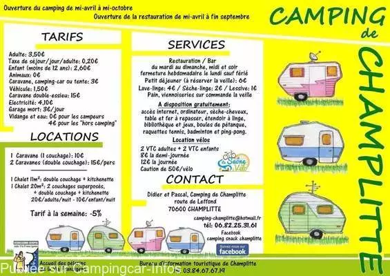aire camping aire camping snack de champlitte